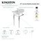 Kingston Brass 19 Carrara Marble Console Sink with Brass Legs 8 Faucet Drillings, Marble WhiteBrushed Brass KVPB1917M8SQ7 - alternate 2